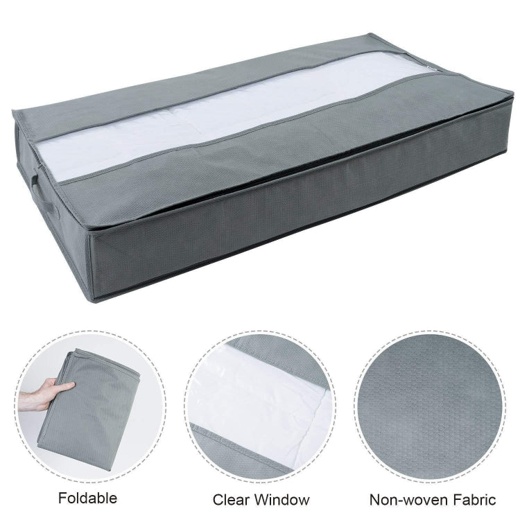 Sac de rangement pour couette non tissé, sac de rangement anti-poussière pour la maison, sac d'emballage de déménagement 100 x 50 x 15 cm, gris clair, gris foncé, noir