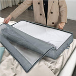 Sac de rangement pour couette non tissé, sac de rangement anti-poussière pour la maison, sac d'emballage de déménagement 100 x 50 x 15 cm, gris clair, gris foncé, noir
