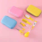 JR-6006 Trousse de Soin Bébé 8 en 1 avec Sac EVA, Kit de Nettoyage Quotidien pour Bébé, Bleu, Rose, Jaune