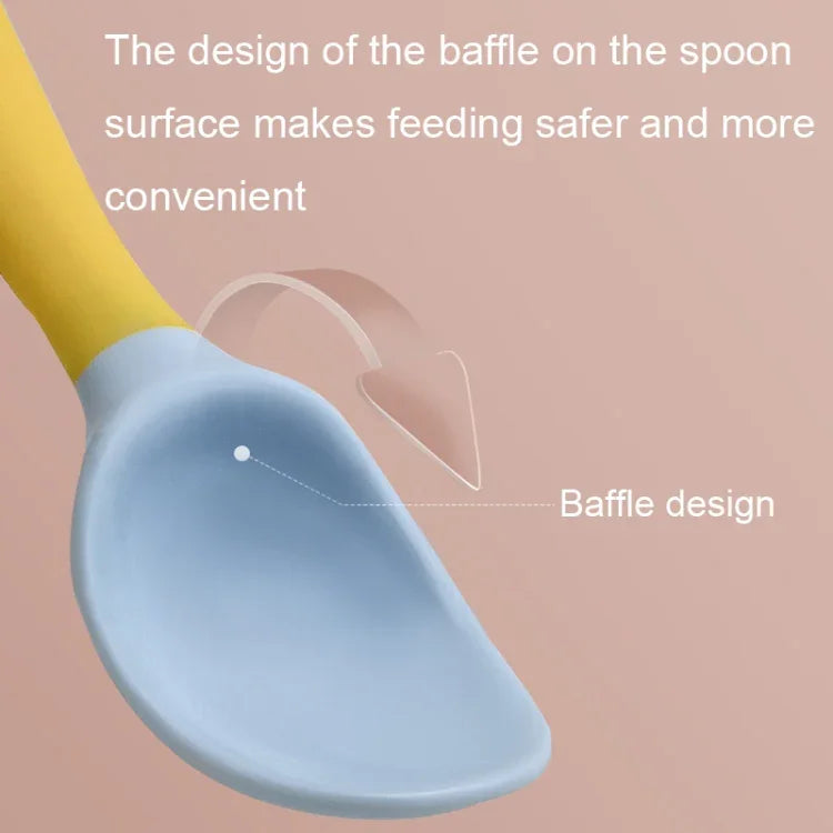 Vaisselle d'apprentissage pour enfants, cuillère souple en silicone pliable, verte