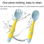 Vaisselle d'apprentissage pour enfants, cuillère souple en silicone pliable, verte