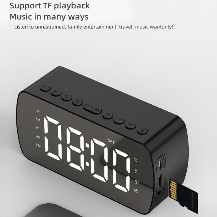 Haut-parleur Bluetooth portable d'extérieur avec horloge et radio, Q5 Noir 1400mAh, Q5 Blanc 1400mAh
