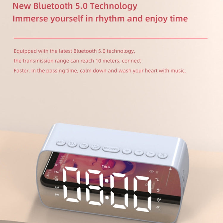 Haut-parleur Bluetooth portable d'extérieur avec horloge et radio, Q5 Noir 1400mAh, Q5 Blanc 1400mAh