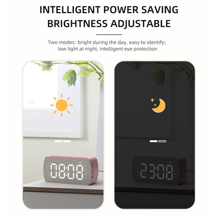 Haut-parleur Bluetooth portable d'extérieur avec horloge et radio, Q5 Noir 1400mAh, Q5 Blanc 1400mAh
