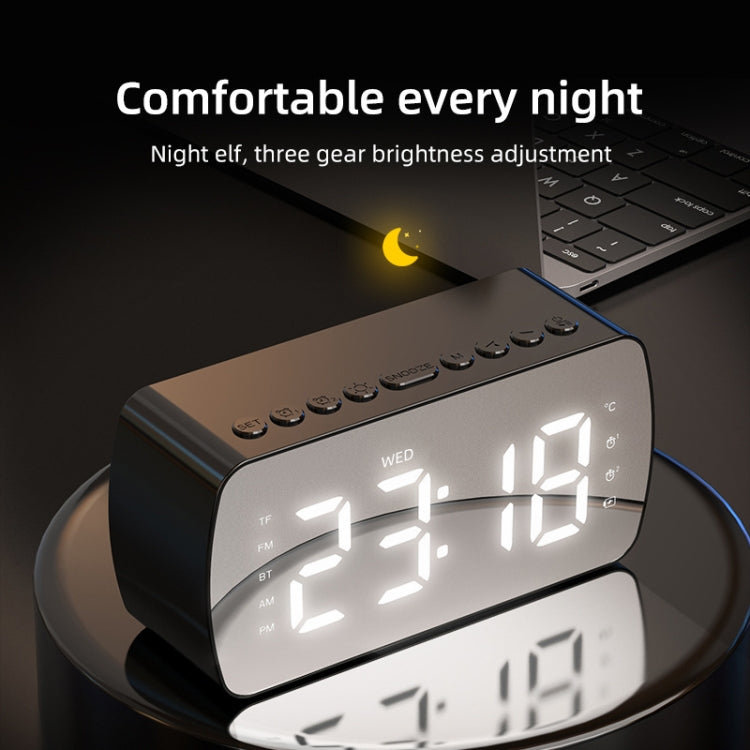 Haut-parleur Bluetooth portable d'extérieur avec horloge et radio, Q5 Noir 1400mAh, Q5 Blanc 1400mAh