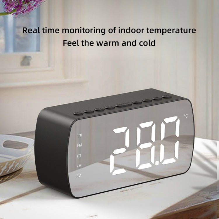 Haut-parleur Bluetooth portable d'extérieur avec horloge et radio, Q5 Noir 1400mAh, Q5 Blanc 1400mAh