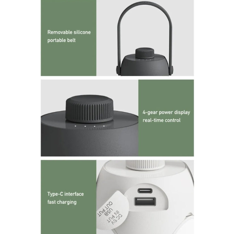 Lumières de camping suspendues d'extérieur, lumières d'ambiance pour tente, gris, blanc