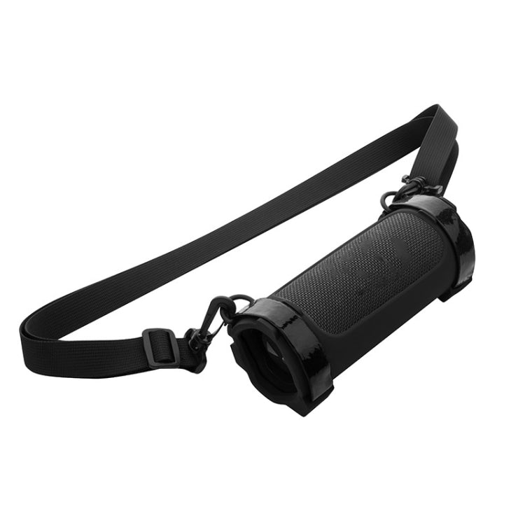 Pour Sac de Transport Enceinte JBL Flip 6 Étui en Silicone avec Sangle d'Épaule, Noir 2, Bleu 2