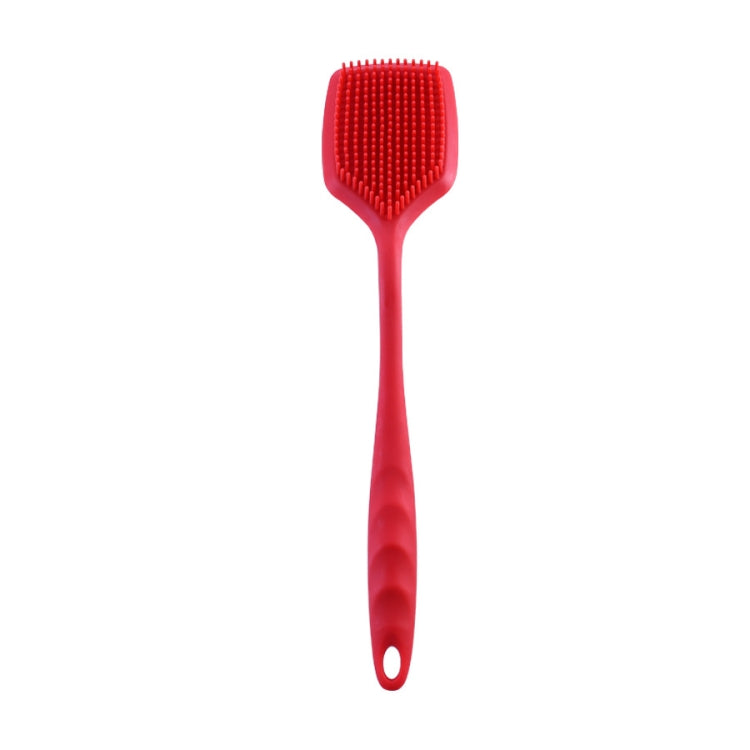ZYA-251 Brosse à Récurer Intégrée en Silicone Brosse de Nettoyage Ménagère de Cuisine Brosse à Vaisselle, Rouge