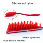 ZYA-251 Brosse à Récurer Intégrée en Silicone Brosse de Nettoyage Ménagère de Cuisine Brosse à Vaisselle, Rouge