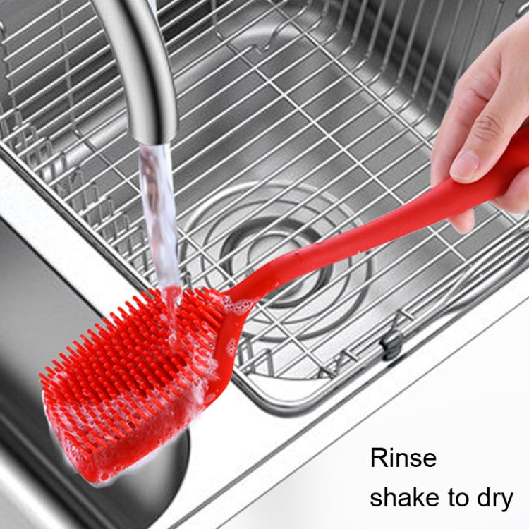 ZYA-251 Brosse à Récurer Intégrée en Silicone Brosse de Nettoyage Ménagère de Cuisine Brosse à Vaisselle, Rouge