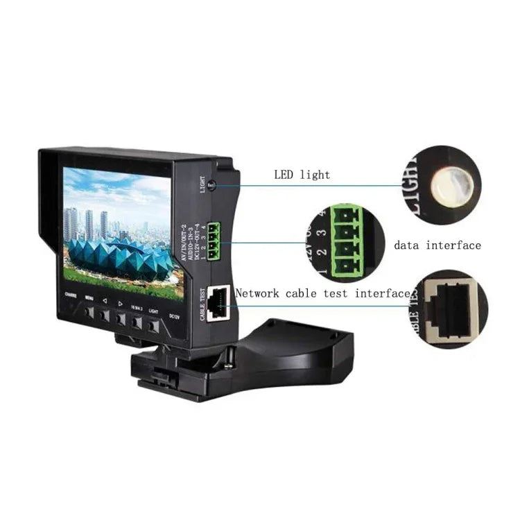 Testeur de surveillance de câbles réseau portable JSK-4300B 4,3 pouces avec sortie 12 V