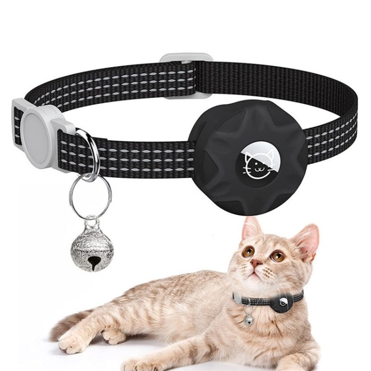 Pour AirTag 2e génération / AirTag 1ère génération Étui de protection en silicone réfléchissant pour chat avec clochette