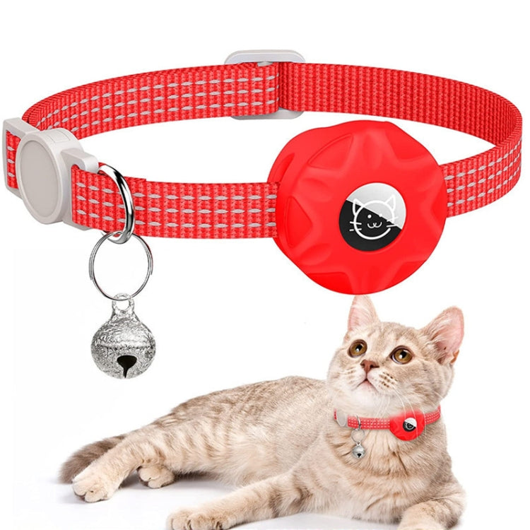 Pour AirTag 2e génération / AirTag 1ère génération Étui de protection en silicone réfléchissant pour chat avec clochette