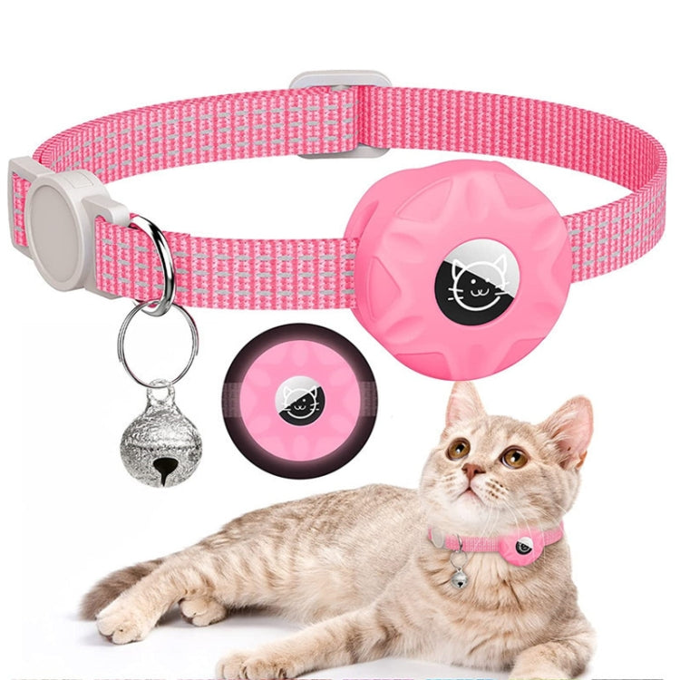 Pour AirTag 2e génération / AirTag 1ère génération Étui de protection en silicone réfléchissant pour chat avec clochette