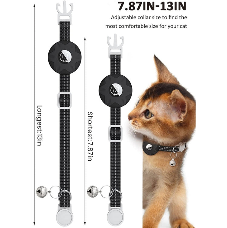 Pour AirTag 2e génération / AirTag 1ère génération Étui de protection en silicone réfléchissant pour chat avec clochette