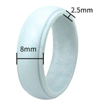 Bague en silicone SH800-140 de 8 mm de large, incurvée, tailles 7, 8, 9, 10, 11, 12
