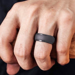 Bague en silicone SH800-140 de 8 mm de large, incurvée, tailles 7, 8, 9, 10, 11, 12