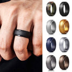 SH800-140 8mm Wide Curved Radian Step Silicone Ring, No.13, No.14