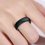SH100 Bague large en silicone 5,7 mm à paillettes, taille 8, taille 9, taille 10