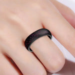 SH100 Bague large en silicone 5,7 mm à paillettes, taille 8, taille 9, taille 10