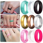 SH100 Bague large en silicone 5,7 mm à paillettes, taille 8, taille 9, taille 10