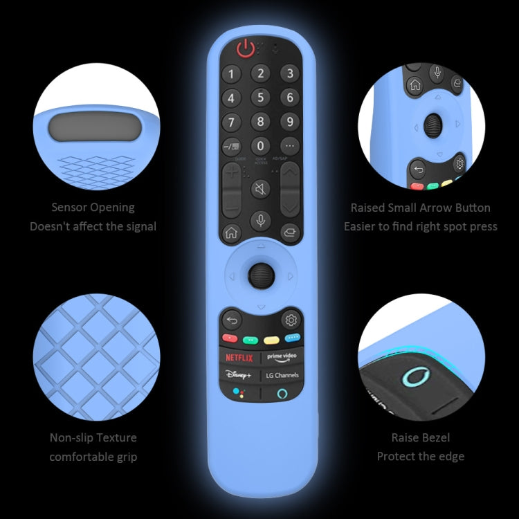 Coque en silicone pour télécommande TV LG AN-MR21GC / AN-MR21N / AN-MR21GA, GS0020 noir, GS0020 blanc, GS0020 bleu lumineux, GS0020 vert lumineux