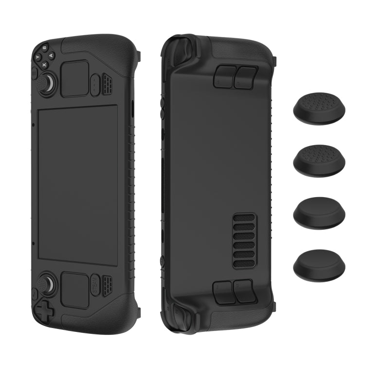 Pour Steam Deck Manette de Jeu Housse de Protection en Silicone Souple avec 4 Capuchons de Touche, SD001 (Bleu Lumineux), SD001 (Vert Lumineux), SD001 (Noir), SD001 (Rouge)