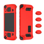 Pour Steam Deck Manette de Jeu Housse de Protection en Silicone Souple avec 4 Capuchons de Touche, SD001 (Bleu Lumineux), SD001 (Vert Lumineux), SD001 (Noir), SD001 (Rouge)