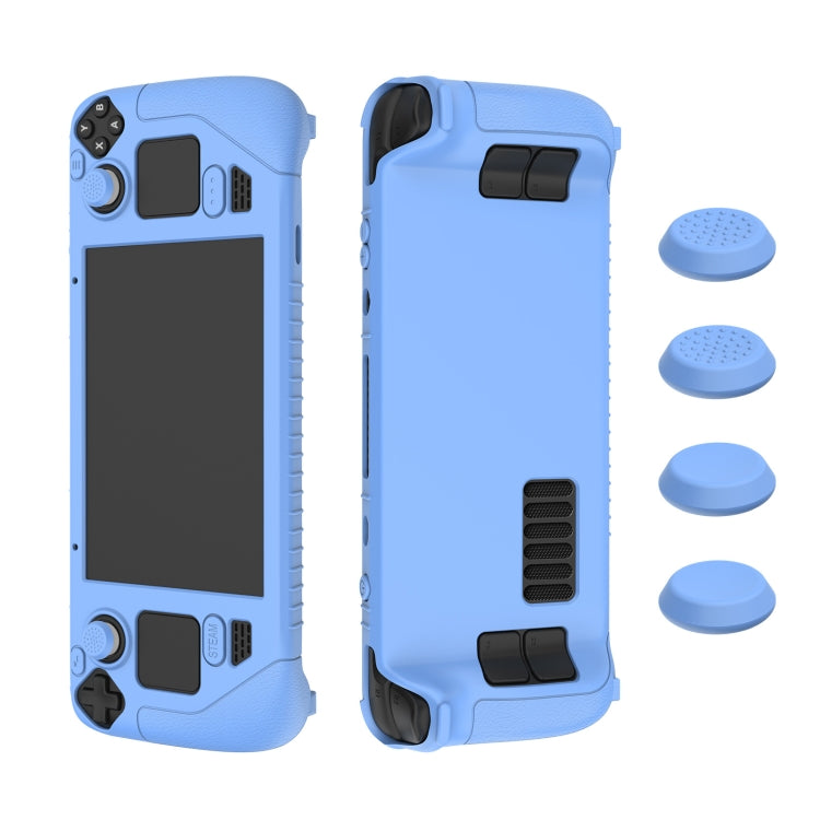 Pour Steam Deck Manette de Jeu Housse de Protection en Silicone Souple avec 4 Capuchons de Touche, SD001 (Bleu Lumineux), SD001 (Vert Lumineux), SD001 (Noir), SD001 (Rouge)