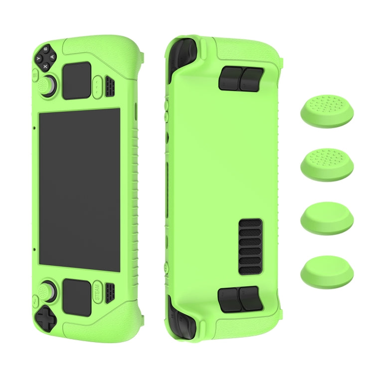Pour Steam Deck Manette de Jeu Housse de Protection en Silicone Souple avec 4 Capuchons de Touche, SD001 (Bleu Lumineux), SD001 (Vert Lumineux), SD001 (Noir), SD001 (Rouge)