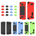Pour Steam Deck Manette de Jeu Housse de Protection en Silicone Souple avec 4 Capuchons de Touche, SD001 (Bleu Lumineux), SD001 (Vert Lumineux), SD001 (Noir), SD001 (Rouge)
