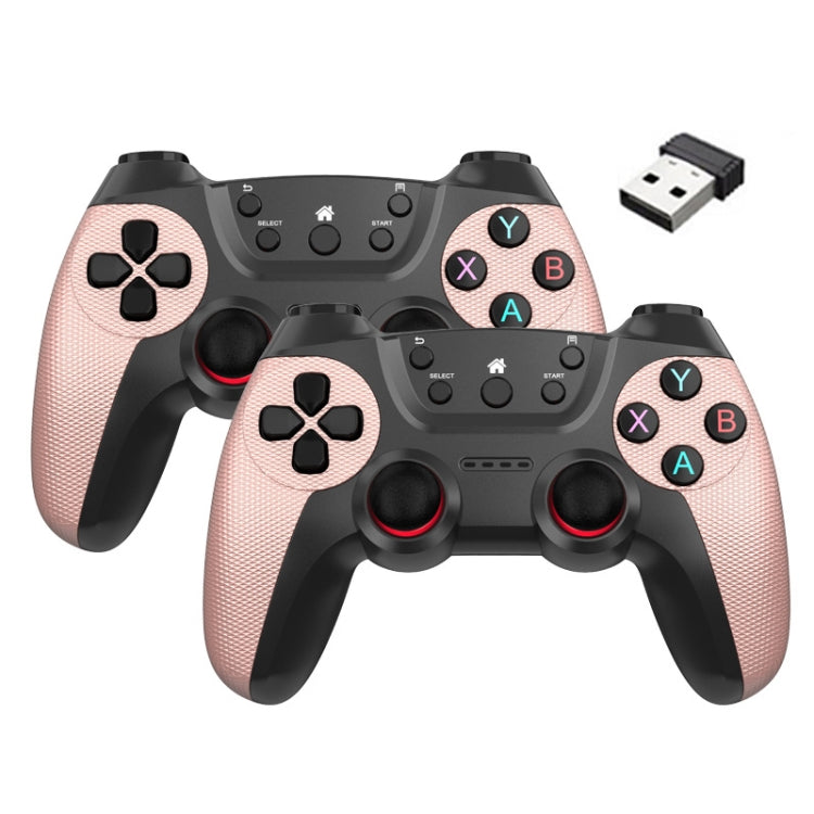 KM-029   Manette sans fil 2.4G One for Two Doubles compatible PC / Linux / Android / TVbox, KM-029 (Orange Vitalité), KM-029 (Rose Pink), KM-029 (Jaune Citron), KM-029 (Bleu Montagne), KM-029 (Gris Bataille), KM-029 (Argent Élégant), KM-029 (Vert Menthe)