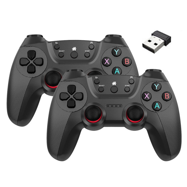 KM-029   Manette sans fil 2.4G One for Two Doubles compatible PC / Linux / Android / TVbox, KM-029 (Orange Vitalité), KM-029 (Rose Pink), KM-029 (Jaune Citron), KM-029 (Bleu Montagne), KM-029 (Gris Bataille), KM-029 (Argent Élégant), KM-029 (Vert Menthe)