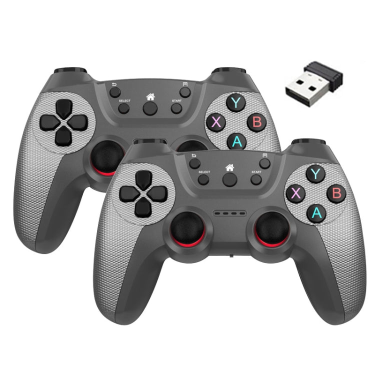 KM-029   Manette sans fil 2.4G One for Two Doubles compatible PC / Linux / Android / TVbox, KM-029 (Orange Vitalité), KM-029 (Rose Pink), KM-029 (Jaune Citron), KM-029 (Bleu Montagne), KM-029 (Gris Bataille), KM-029 (Argent Élégant), KM-029 (Vert Menthe)