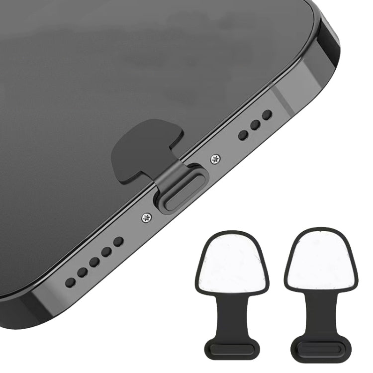 Cache-prise anti-poussière autocollant de port de charge de téléphone portable en silicone 10pcs, anti-perte, 8 broches, USB-C/Type-C