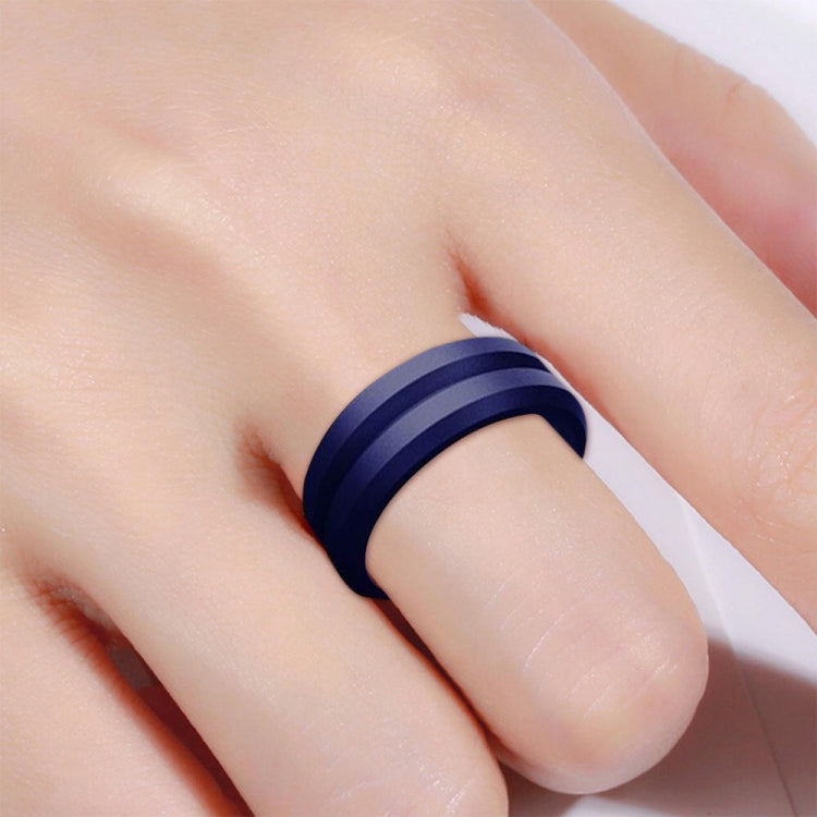 SiR053 V Shaped Grooved Edge Silicone Ring Outdoor Sports Couple Ring, No.13, No.14