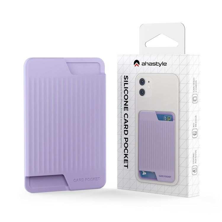 AhaStyle PT169 Étui de rangement en silicone pour cartes de téléphone portable, cartes de bus, cartes bancaires, organiseur pratique, PT169 (Rose), PT169 (Noir), PT169 (Vert), PT169 (Violet)
