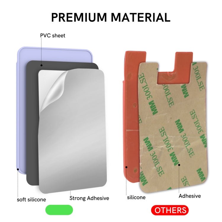 AhaStyle PT169 Étui de rangement en silicone pour cartes de téléphone portable, cartes de bus, cartes bancaires, organiseur pratique, PT169 (Rose), PT169 (Noir), PT169 (Vert), PT169 (Violet)