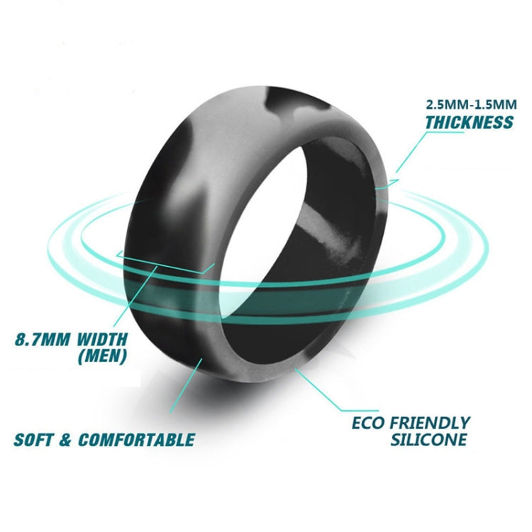 SiR013 Bague en silicone courbée pour sports de plein air de 8,7 mm, n°11, n°12, n°13, n°14