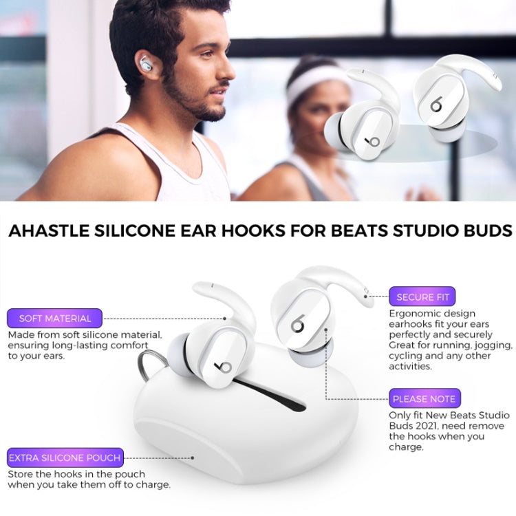 Pour les embouts auriculaires en silicone AhaStyle PT172 pour écouteurs Beats Studio Buds, Style : Embouts x 3 + étui (blanc), Embouts x 3 + étui (rouge), Embouts x 3 + étui (noir), Embouts (blanc), Embouts (noir), Embouts (rouge)