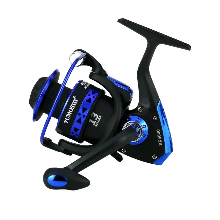 Moulinet de pêche Spinning avec bobine en métal robuste et haute vitesse pour la pêche en mer, YUMOSHI BK1000, YUMOSHI BK2000, YUMOSHI BK3000, YUMOSHI BK4000, YUMOSHI BK5000, YUMOSHI BK6000, YUMOSHI BK7000