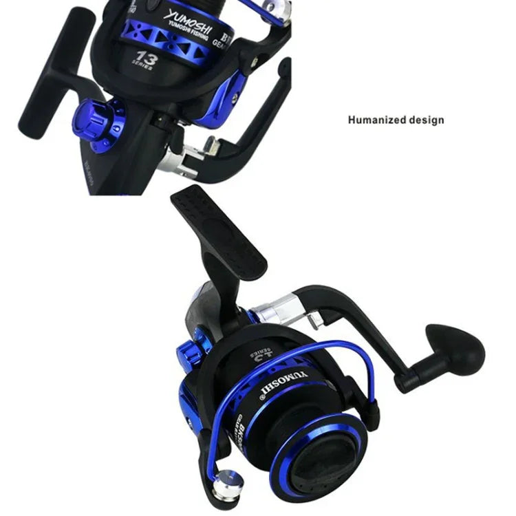 Moulinet de pêche Spinning avec bobine en métal robuste et haute vitesse pour la pêche en mer, YUMOSHI BK1000, YUMOSHI BK2000, YUMOSHI BK3000, YUMOSHI BK4000, YUMOSHI BK5000, YUMOSHI BK6000, YUMOSHI BK7000