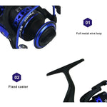 Moulinet de pêche Spinning avec bobine en métal robuste et haute vitesse pour la pêche en mer, YUMOSHI BK1000, YUMOSHI BK2000, YUMOSHI BK3000, YUMOSHI BK4000, YUMOSHI BK5000, YUMOSHI BK6000, YUMOSHI BK7000