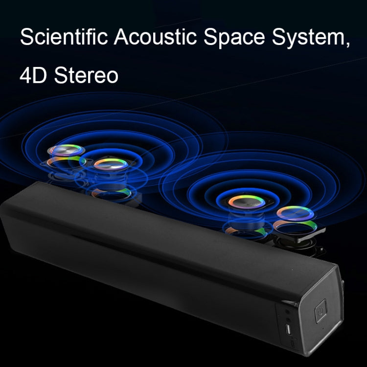 Haut-parleur Bluetooth de bureau BT809S pour jeux, connexion USB intelligente, audio avec lumière ambiante