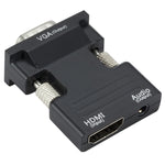 Adaptateur HDMI pour projecteur avec câble audio, convertisseur HD ordinateur, HDMI vers VGA, VGA vers HDMI