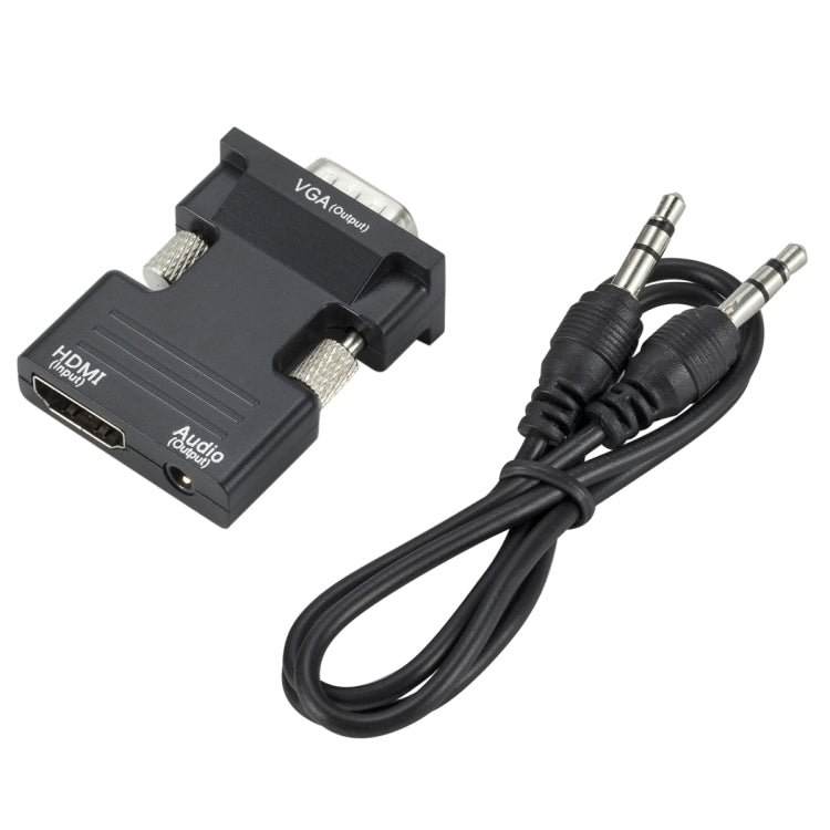 Adaptateur HDMI pour projecteur avec câble audio, convertisseur HD ordinateur, HDMI vers VGA, VGA vers HDMI