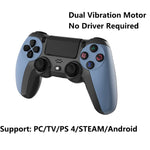 Manette de jeu sans fil Bluetooth 4.0 KM048 pour PS4 avec barre lumineuse, KM048 (Orange Vitalité), KM048 (Rose Vif), KM048 (Jaune Citron), KM048 (Bleu Montagne), KM048 (Gris Bataille), KM048 (Argent Élégant), KM048 (Blanc Élégant), KM048 (Vert Menthe)