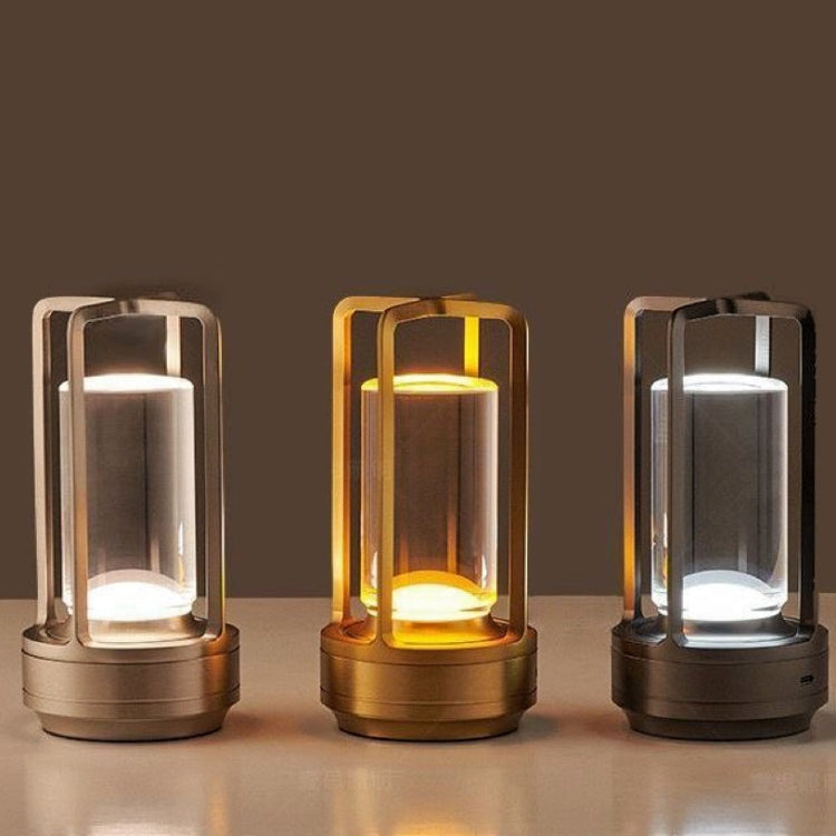 Lampe de table Vintage tout aluminium, portable, pour hôtel ou camping, veilleuse tactile, 2000 mAh (Bronze), 2600 mAh (Bronze), 2000 mAh (Argent), 2600 mAh (Argent), 2000 mAh (Noir mat), 2600 mAh (Noir mat)