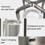Lampe de table Vintage tout aluminium, portable, pour hôtel ou camping, veilleuse tactile, 2000 mAh (Bronze), 2600 mAh (Bronze), 2000 mAh (Argent), 2600 mAh (Argent), 2000 mAh (Noir mat), 2600 mAh (Noir mat)